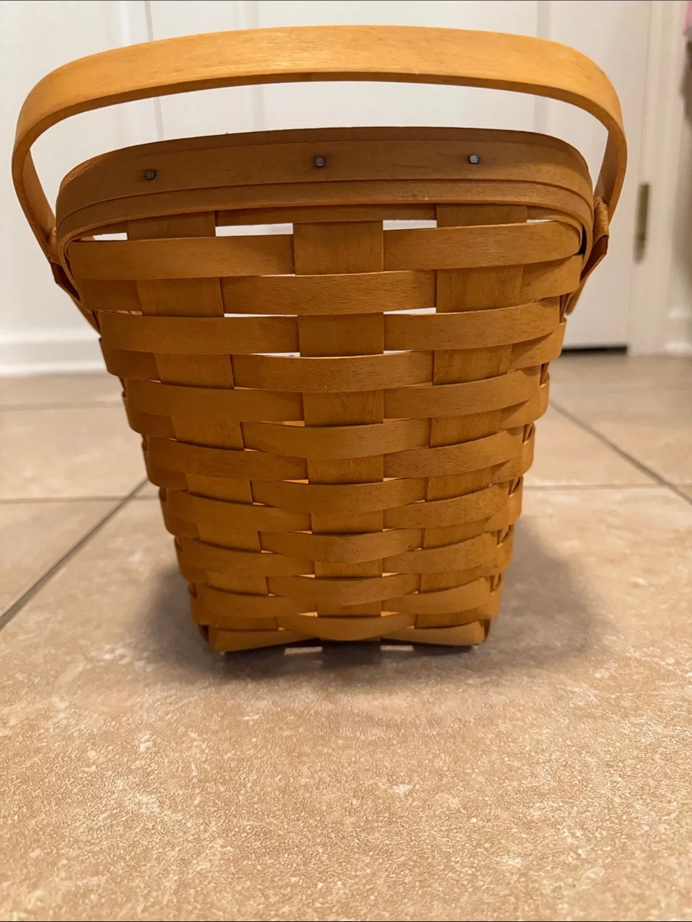 Longaberger Handwoven Natural Brown asymmetrical Woven Basket